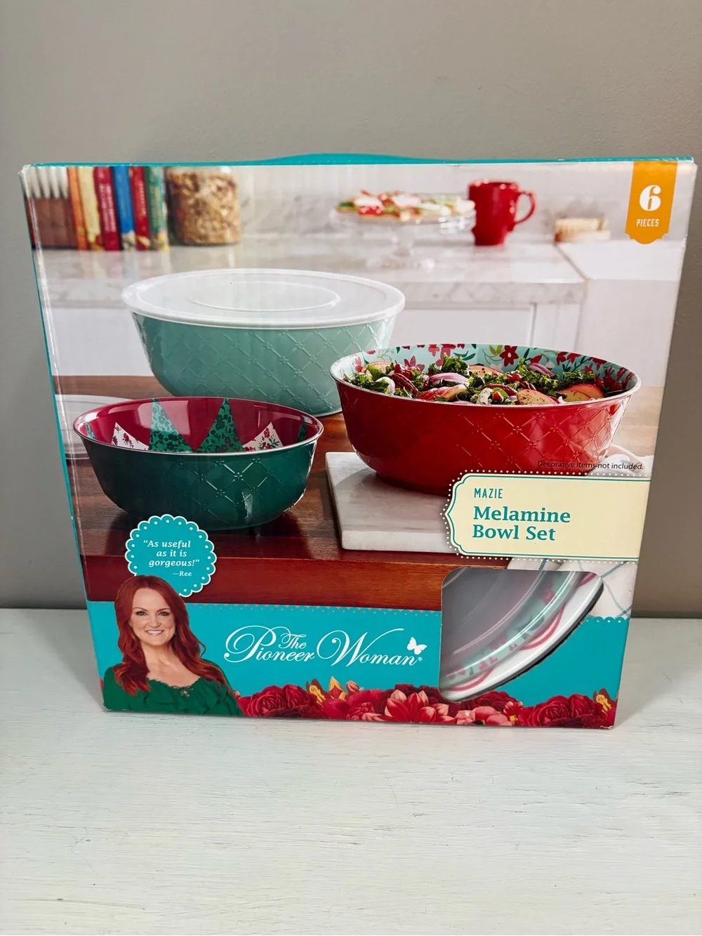 The Pioneer Woman Melamine Bowl Set - Teal & Red